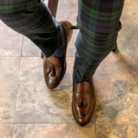 HS-tassel-loafer-Dark-Brown-03-sole-up tartan men